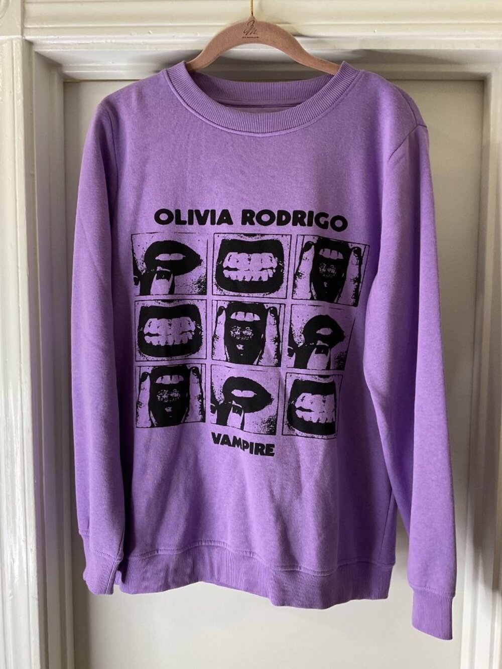 Olivia Rodrigo Women's Vampire Purple Graphic Print Sweatshirt Size M